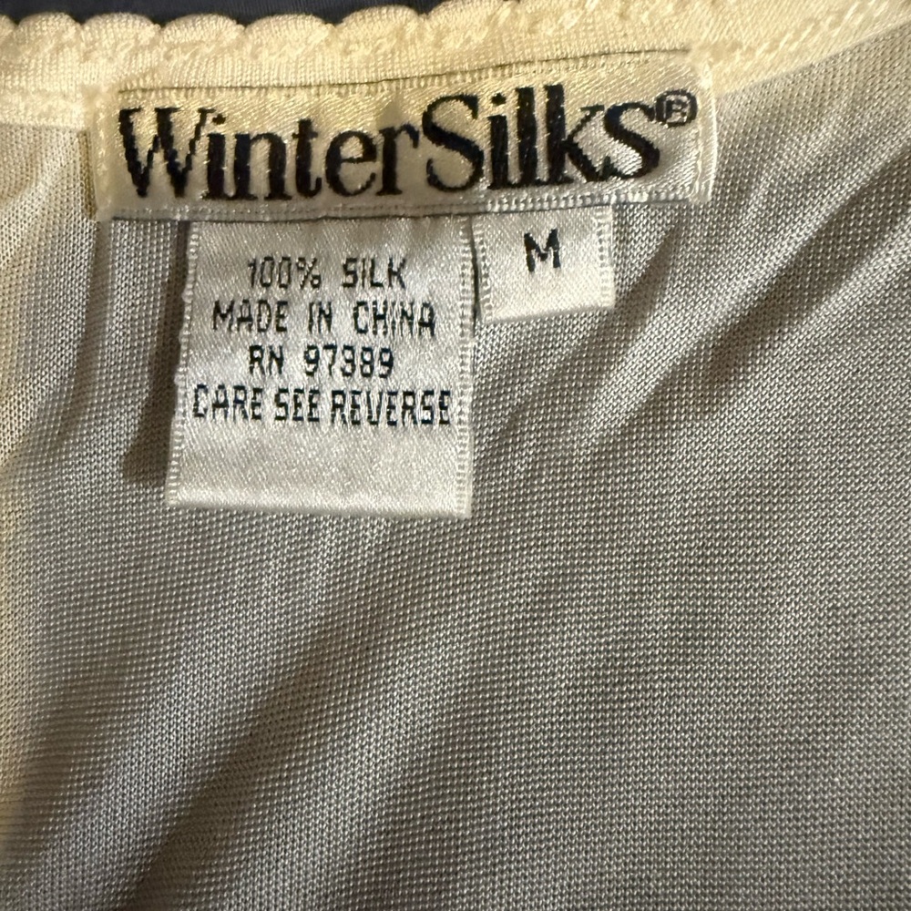 WinterSilks Cream Long Sleeve Women's Silk Top (2) - Picture 3 of 8
